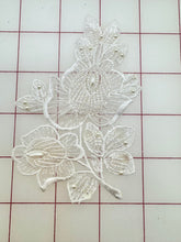 Applique - Beautiful White Dyeable Vintage Flower Pair Close-Out One Pair Lef!